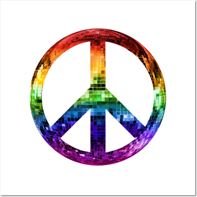 1970s Rainbow Disco Peace Sign Wall Art by Art by Deborah Camp